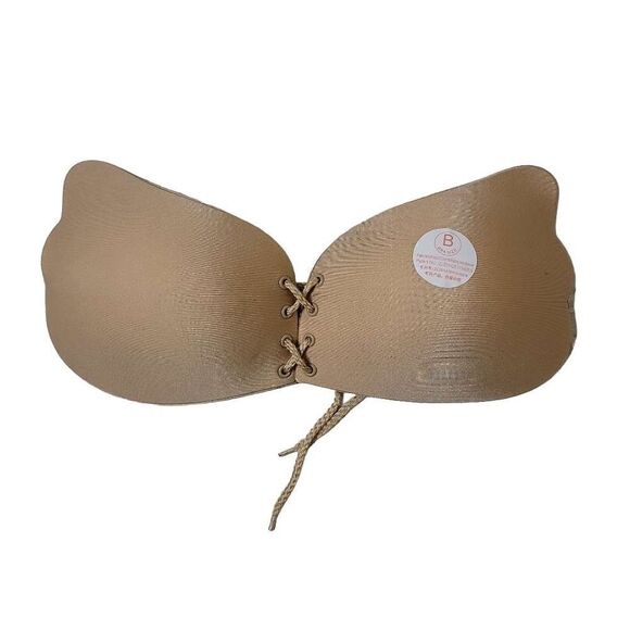 Self Adhesive Bra B Cup Backless Winged Goddess Nude - Picture 1 of 11